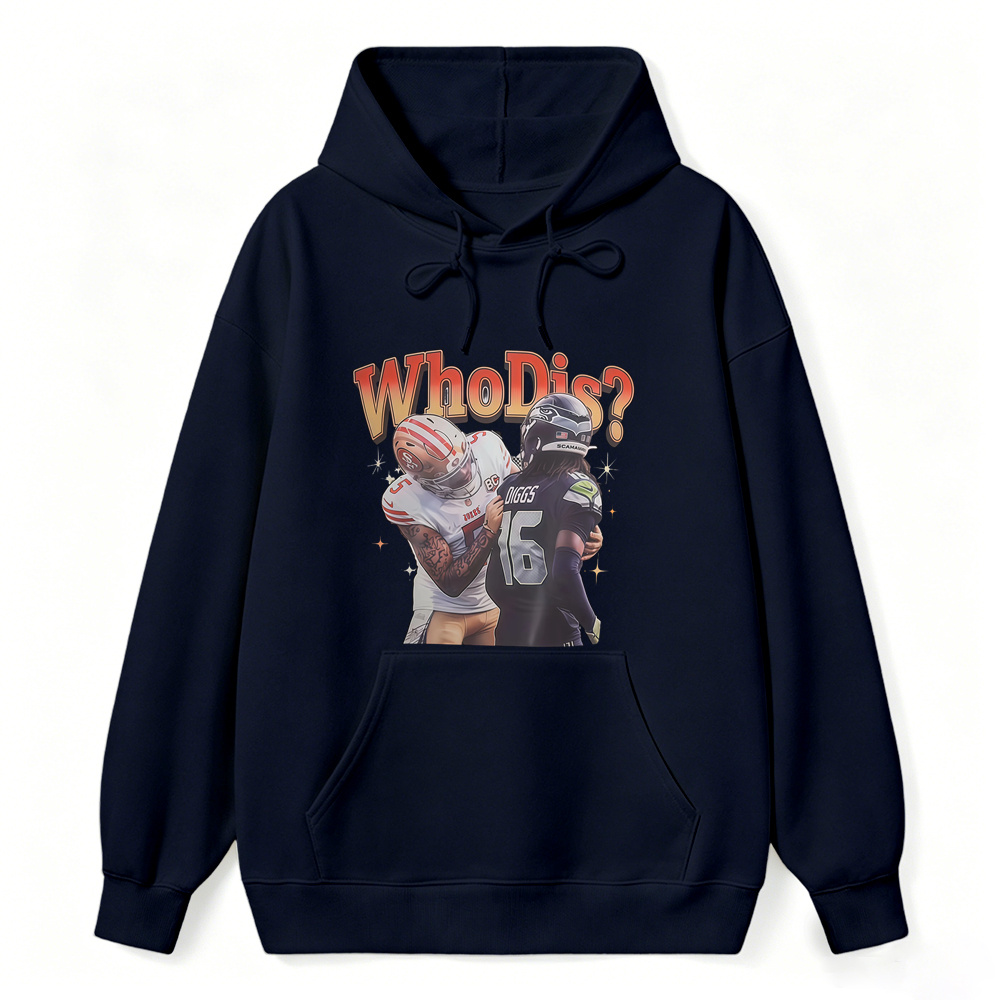 Who Dis Football Rivalry Graphic Hoodie - Funny Football Player Meme Sports Hoodie