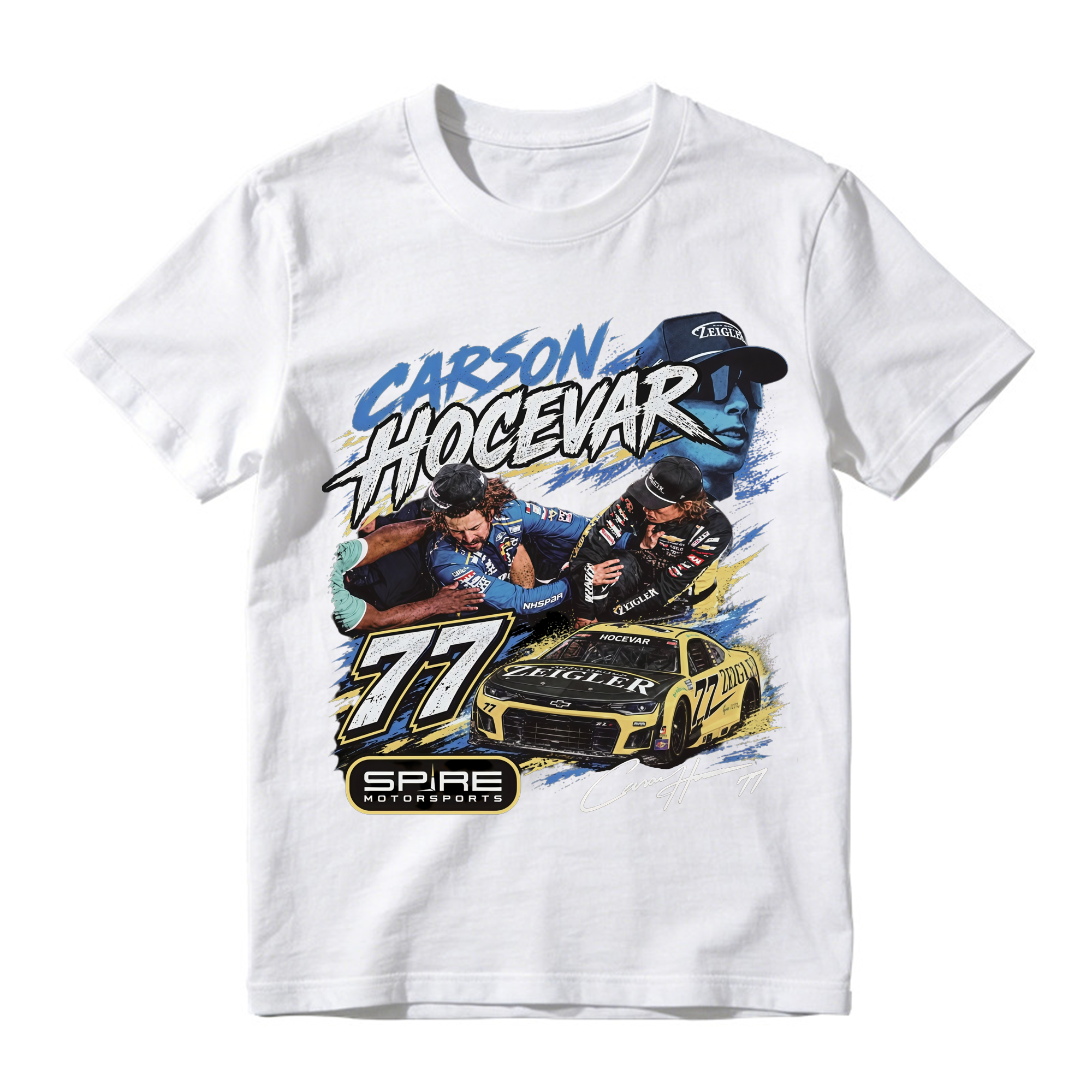 Ryan Blaney vs Carson Hocevar T-Shirt, NASCAR Fight Graphic Tee, Sand Vintage Racing Shirt, Unisex Oversized Top