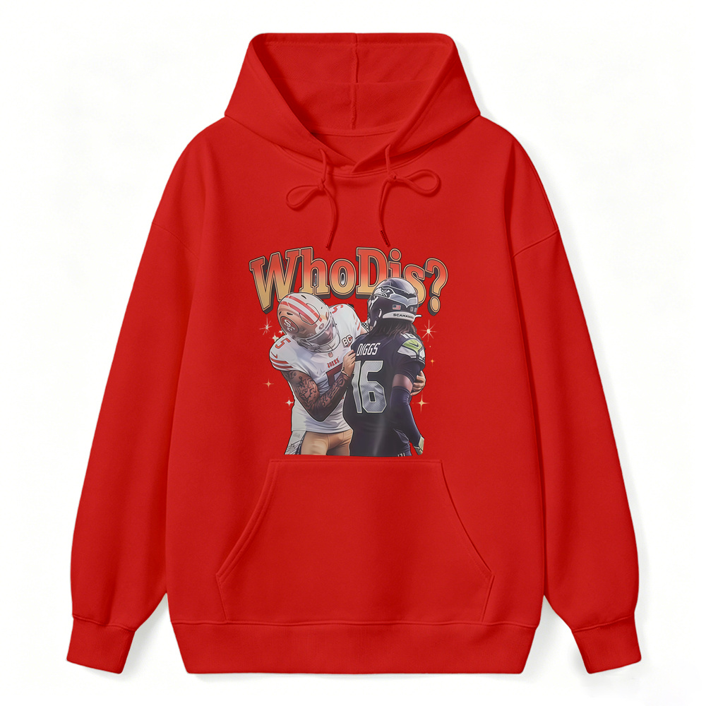 Who Dis Football Rivalry Graphic Hoodie - Funny Football Player Meme Sports Hoodie