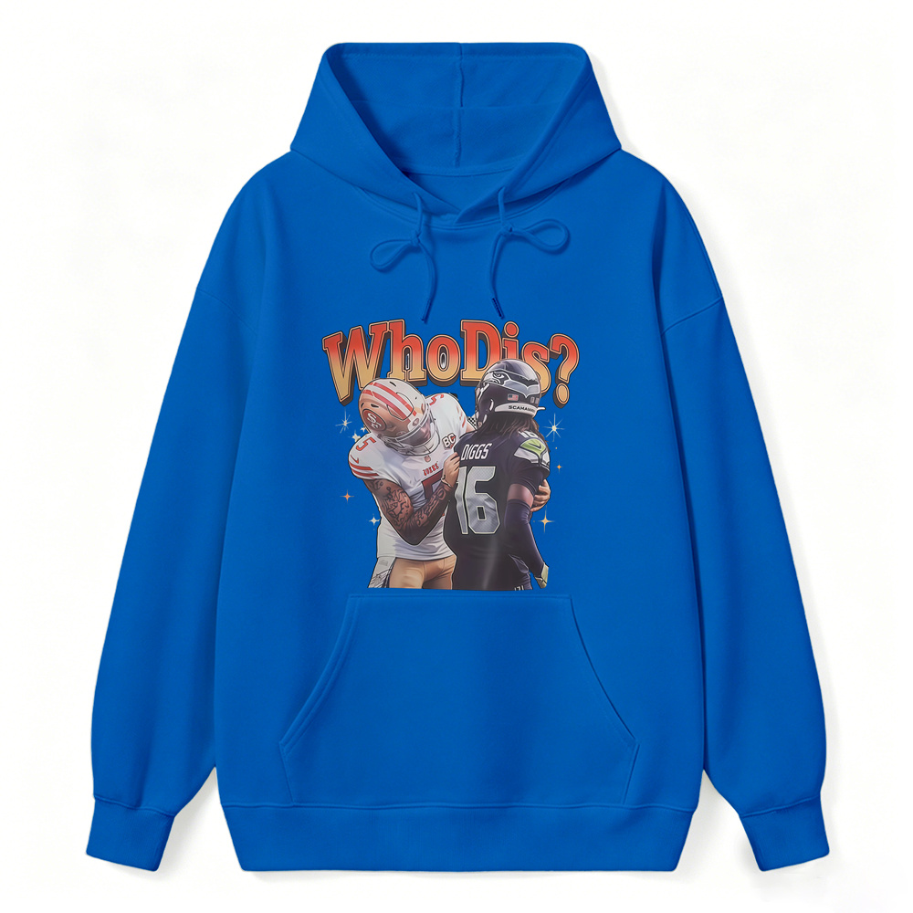 Who Dis Football Rivalry Graphic Hoodie - Funny Football Player Meme Sports Hoodie
