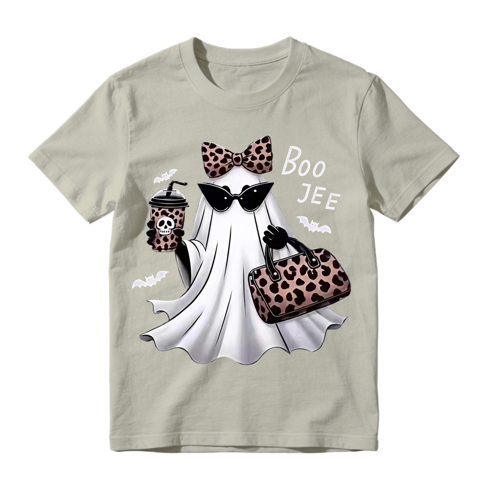 B-J Ghost Shirt Leopard Ghost Tee Ghost Coffee Shirt