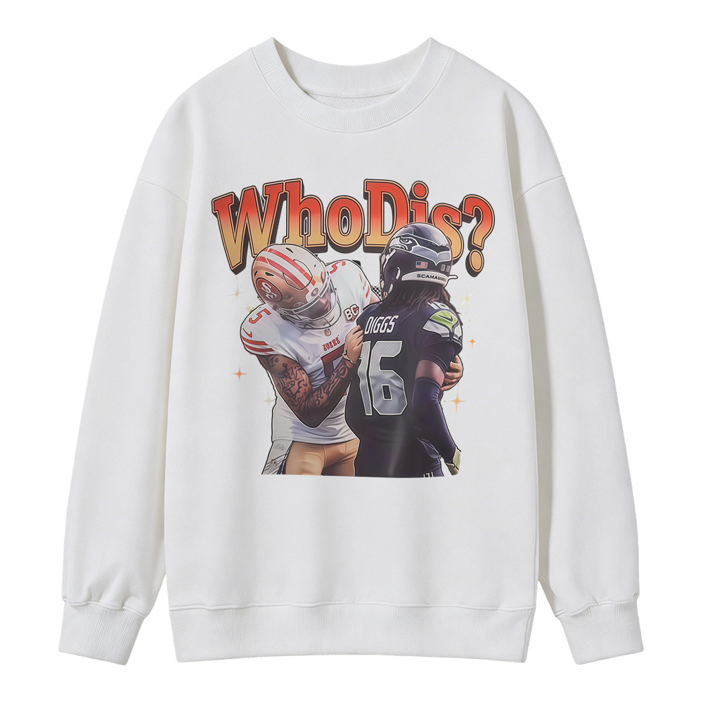 Who Dis Football Rivalry Graphic Sweatshirt - Funny Football Player Meme Sports Sweatshirt