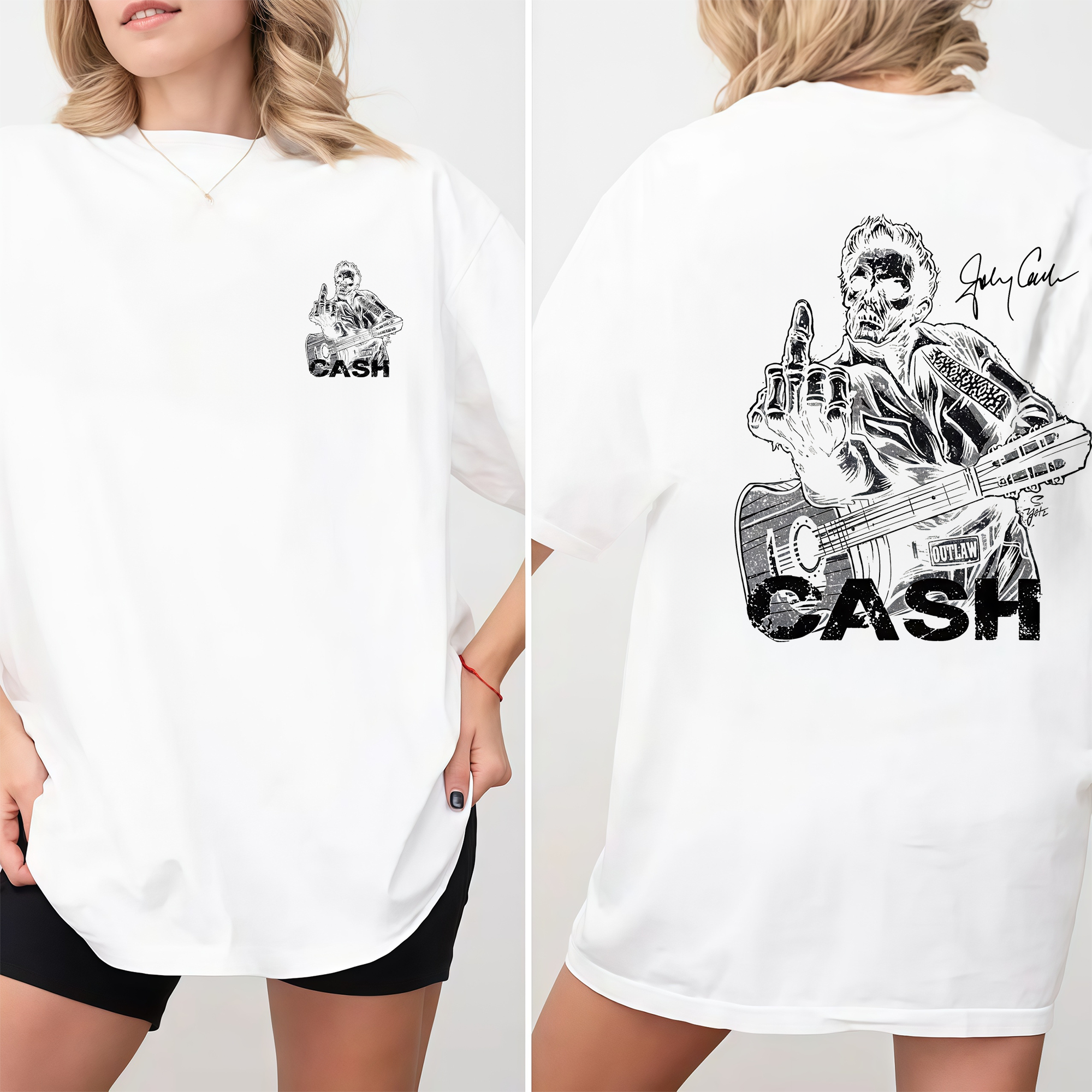 J-C Shirt, Middle Finger Skull Graphic Tee, Country Music Legend Memorial T-Shirt