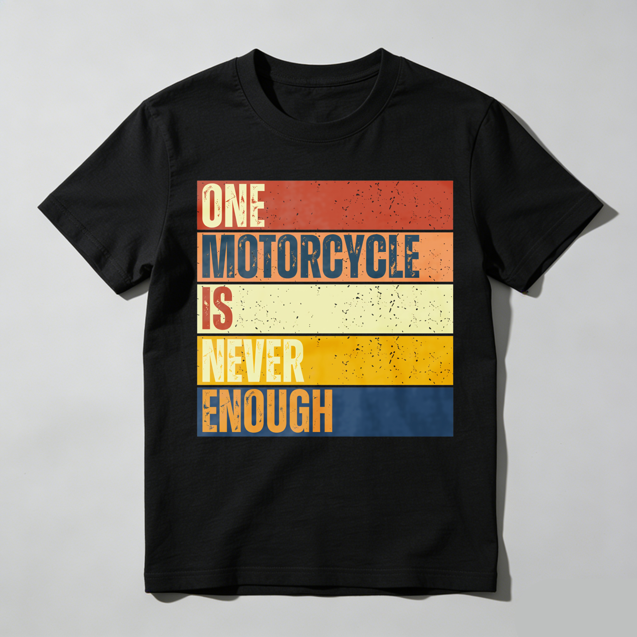One Motorcycle Is Never Enough Vintage Striped Design Unisex Classic T-shirt