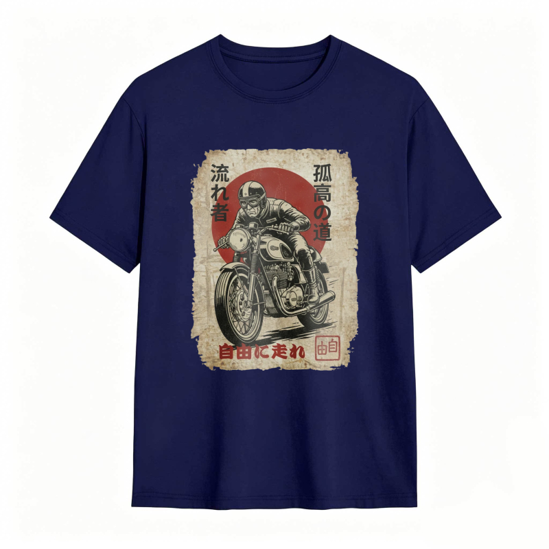 Japanese Motorcycle Rider Vintage Poster Design T-shirt