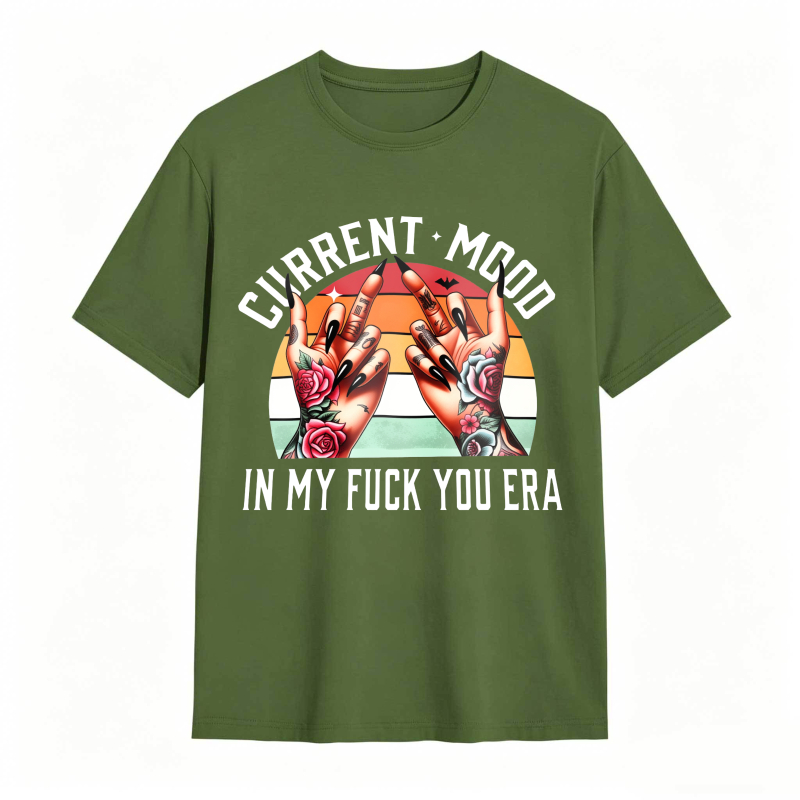 Current Mood In My Era With Tattooed Hands And Rose Design Unisex Classic T-shirt