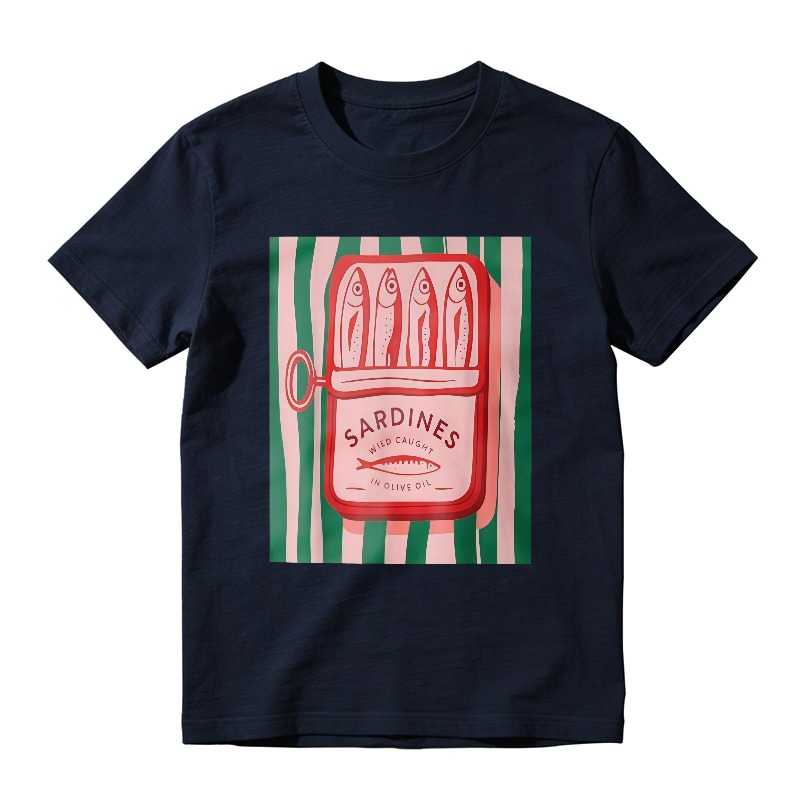 Sardines Can With Fish And Stripes Pattern Unisex Classic T-shirt