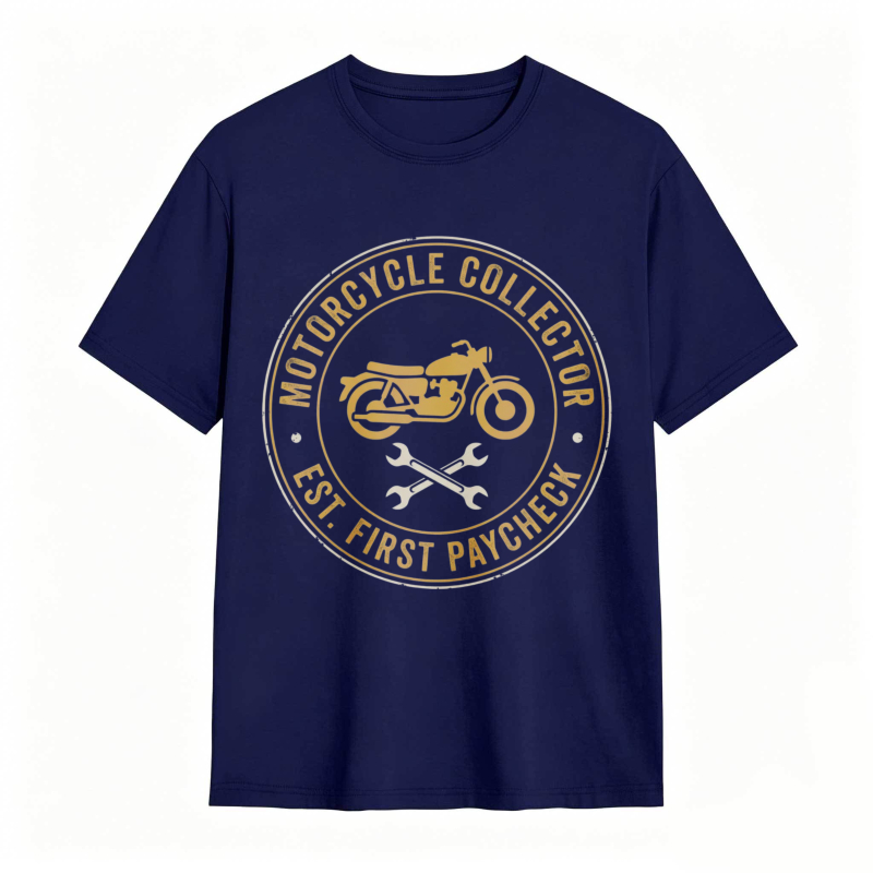 Motorcycle Collector Est First Paycheck T-shirt