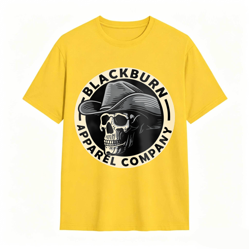 Skull With Cowboy Hat And Blackburn Apparel Company Text Unisex Classic T-shirt