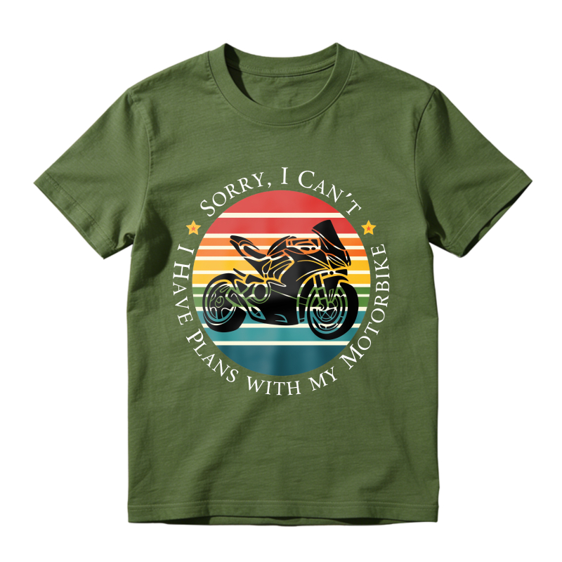 Motorbike Sunset Design With Text Sorry I Cant Have Plans With My Motorbike Unisex Classic T-shirt