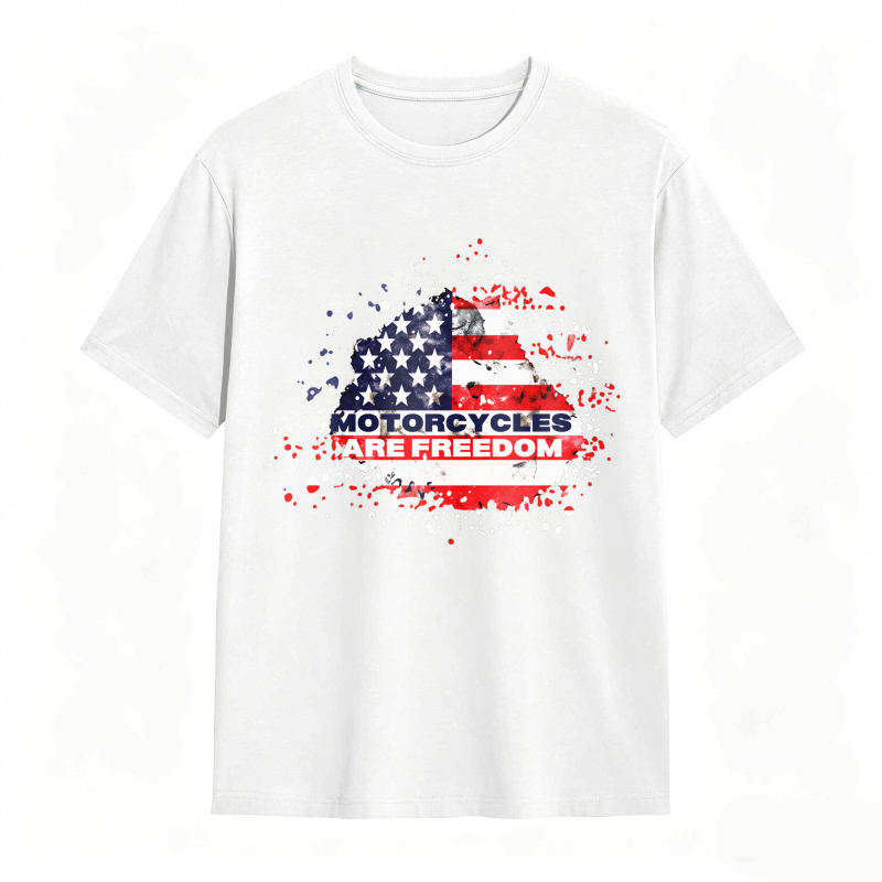 American Flag Motorcycle Freedom Design Unisex Classic T-shirt