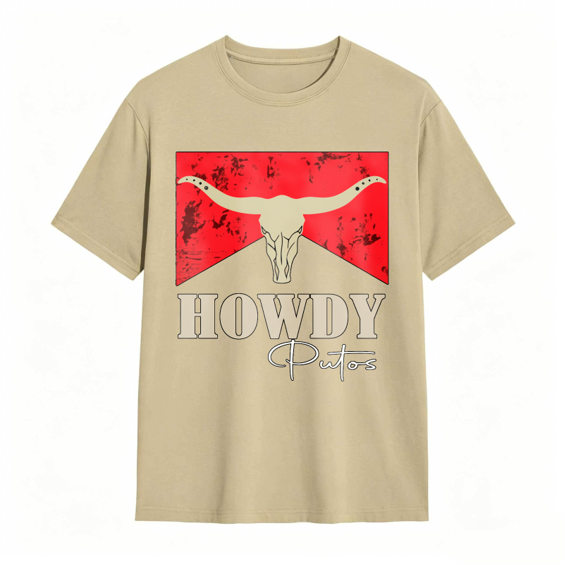 Cow Skull And Howdy Putos Text Design Unisex Classic T-shirt