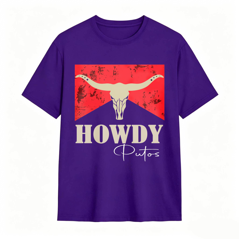 Cow Skull And Howdy Putos Text Design Unisex Classic T-shirt
