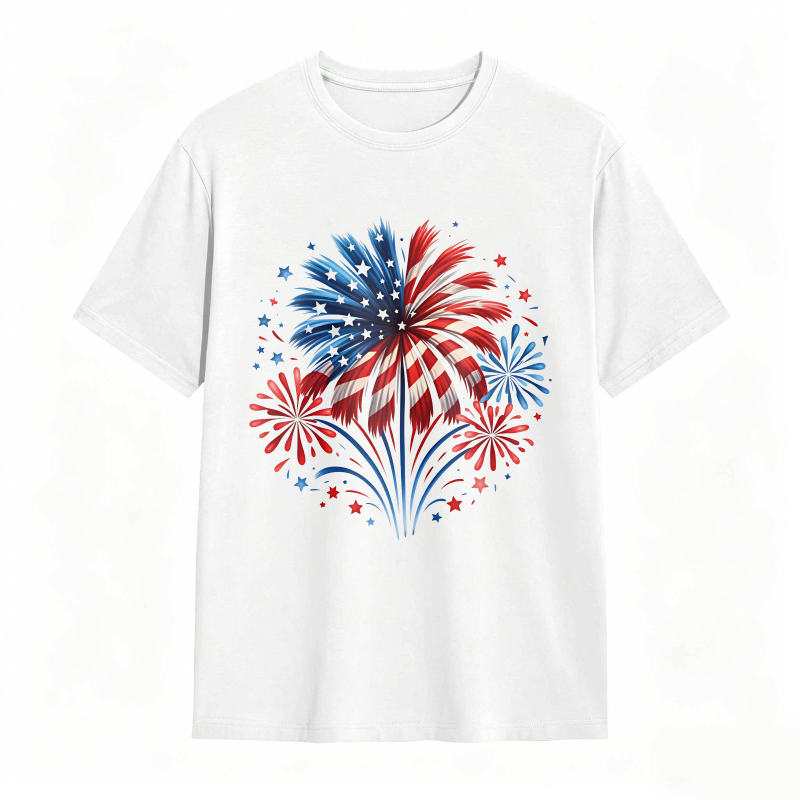 Fireworks American Flag Patriotic Design T-shirt
