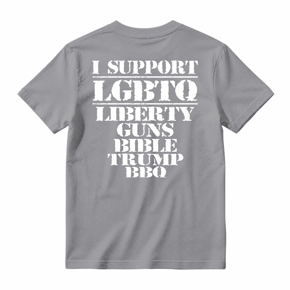 I Support LGBTQ Liberty Guns Bible Trump BBQ Unisex Classic T-shirt