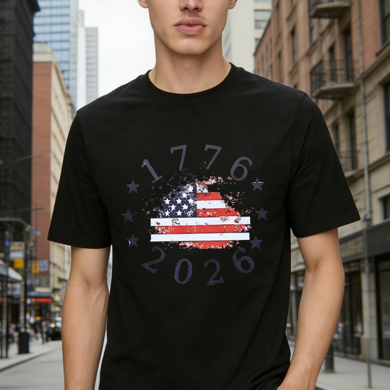 American Flag 1776 2026 Independence Day T-shirt