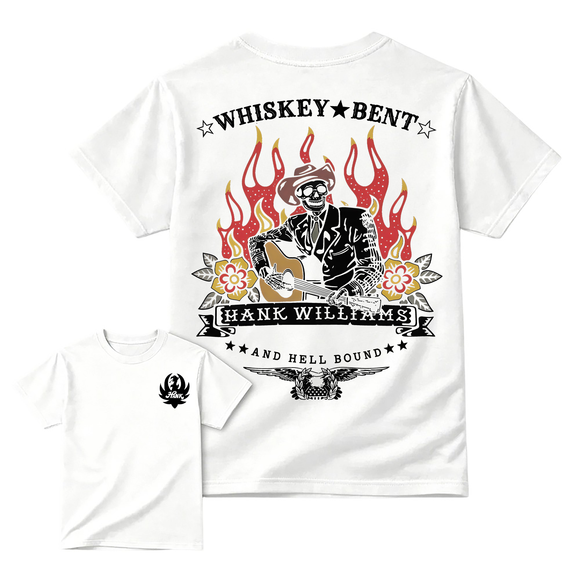 Vintage Country Music Graphic T-Shirt, Whiskey Bent and Hell Bound Western Tee, Retro Outlaw Cowboy Shirt