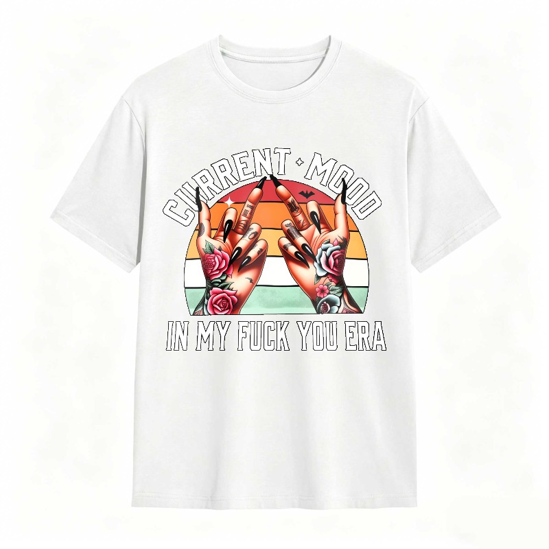 Current Mood In My Era With Tattooed Hands And Rose Design Unisex Classic T-shirt