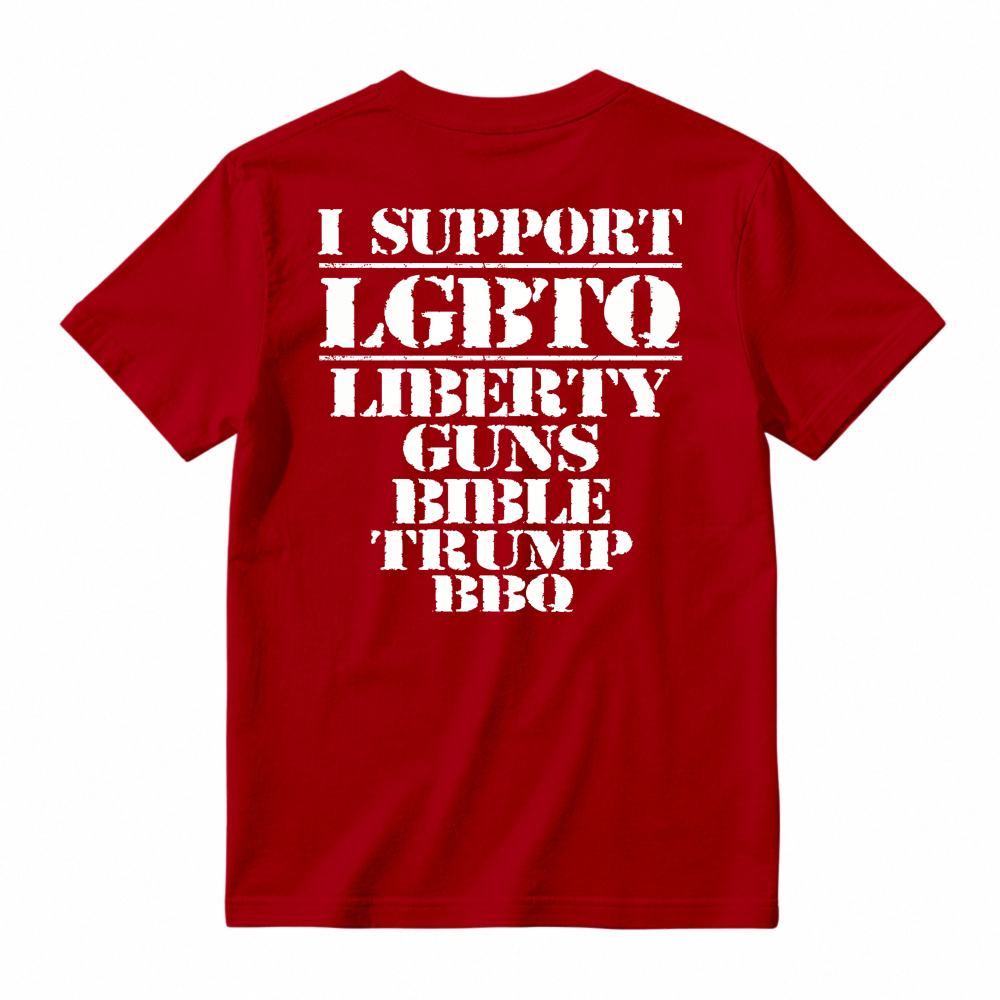 I Support LGBTQ Liberty Guns Bible Trump BBQ Unisex Classic T-shirt