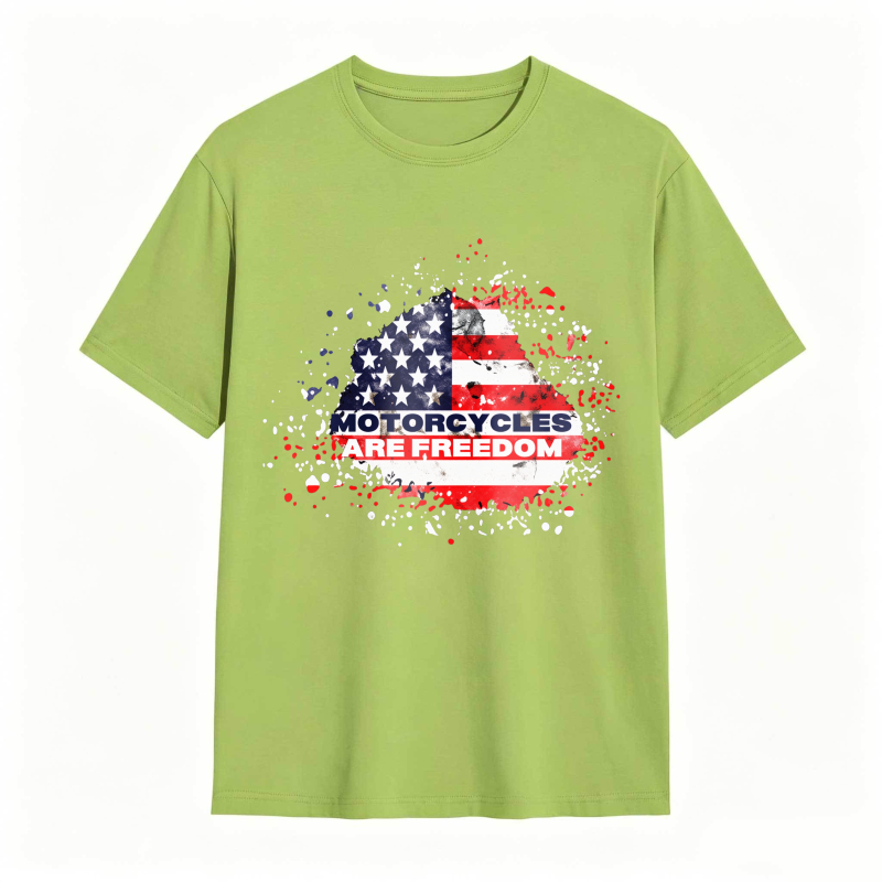 American Flag Motorcycle Freedom Design Unisex Classic T-shirt