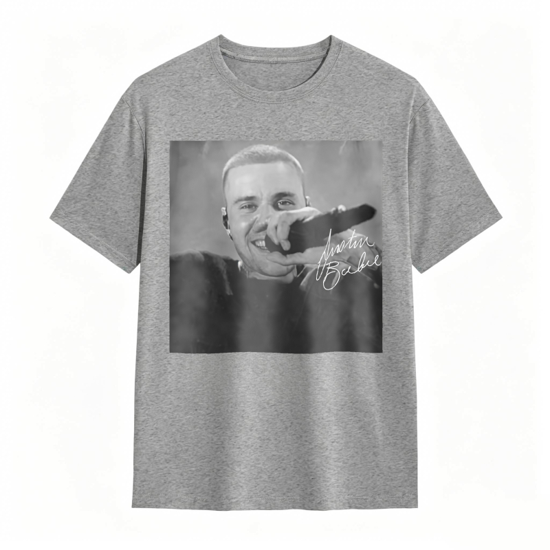Justin Bieber Singing With Microphone Signature tshirt 100% cotton