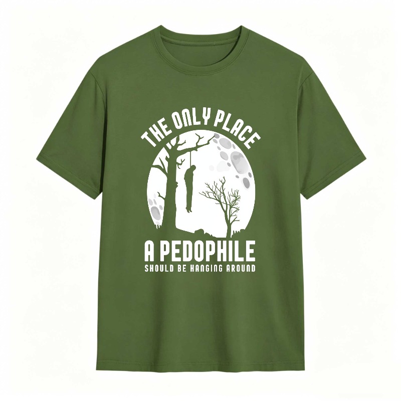 The Only Place A Pedophile Should Be Hanging Around Moon And Tree Silhouette Unisex Classic T-shirt