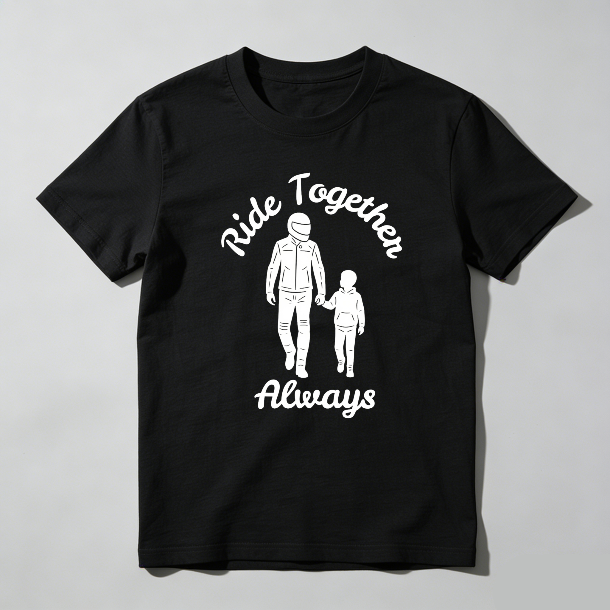 Ride Together Always Motorcycle Rider And Child Holding Hands Unisex Classic T-shirt