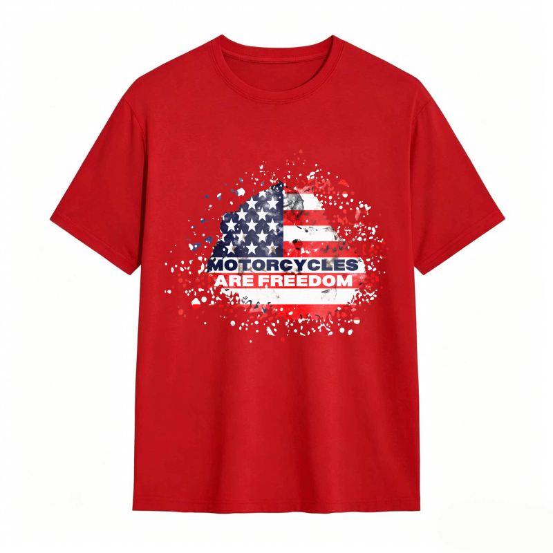 American Flag Motorcycle Freedom Design Unisex Classic T-shirt