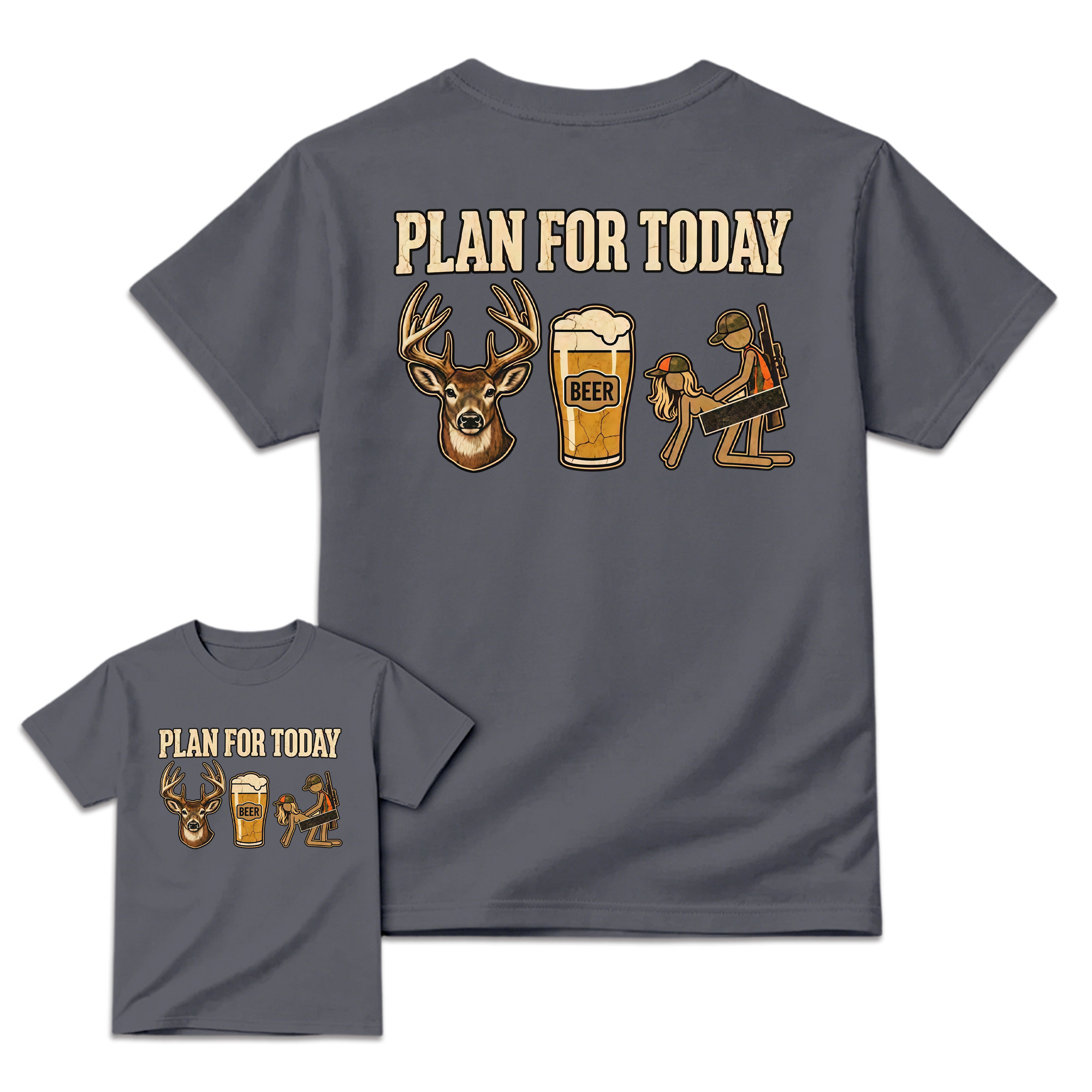 Plan For Today Deer Hunting T-Shirt, Whitetail Buck Beer Hunter Graphic Tee, Unisex Hunting Apparel, Funny Deer Hunting Gift for Men and Women, Outdoor Country Hunting Shirt