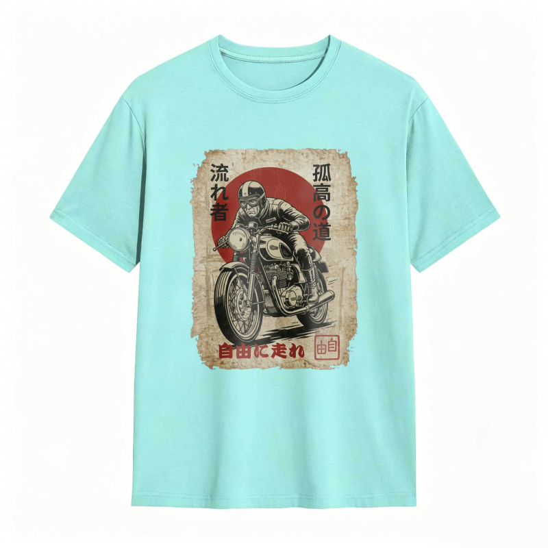 Japanese Motorcycle Rider Vintage Poster Design T-shirt