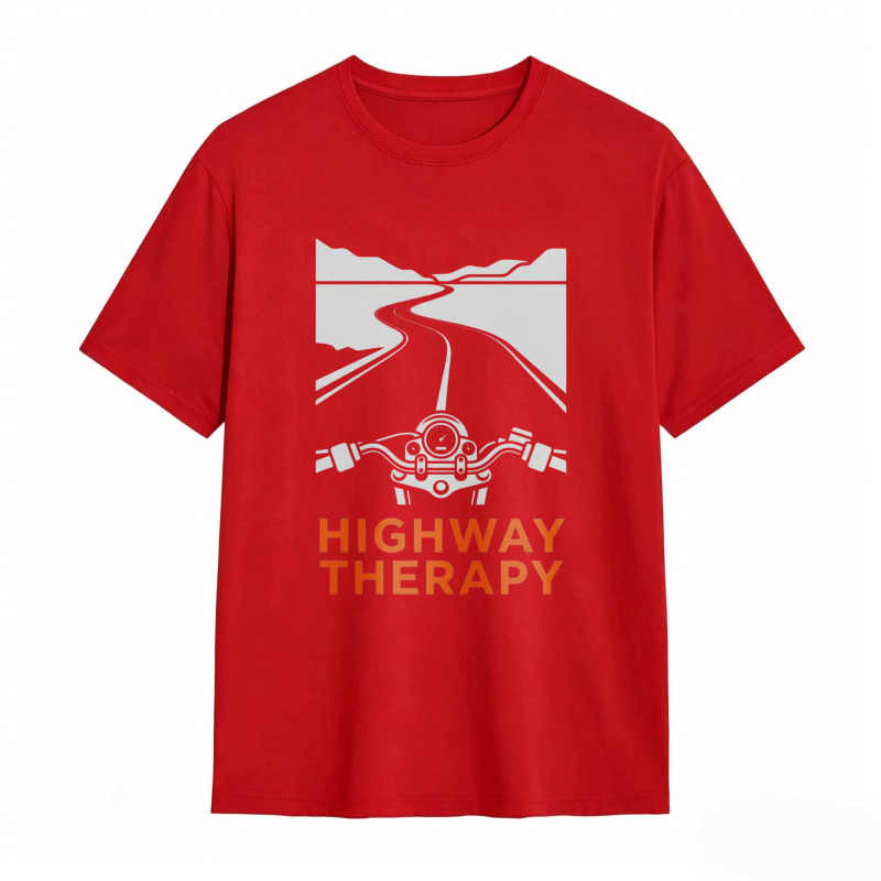 Highway Therapy Motorcycle Road Design T-shirt