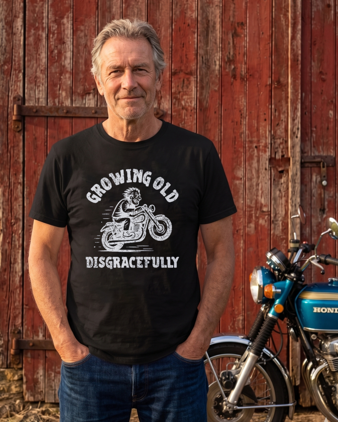 Growing Old Disgracefully Motorcycle Rider T-shirt