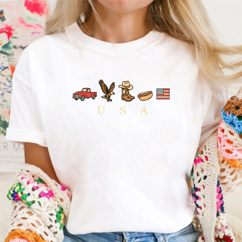 USA Icons Comfort Colors 4th Of July Graphic Tee