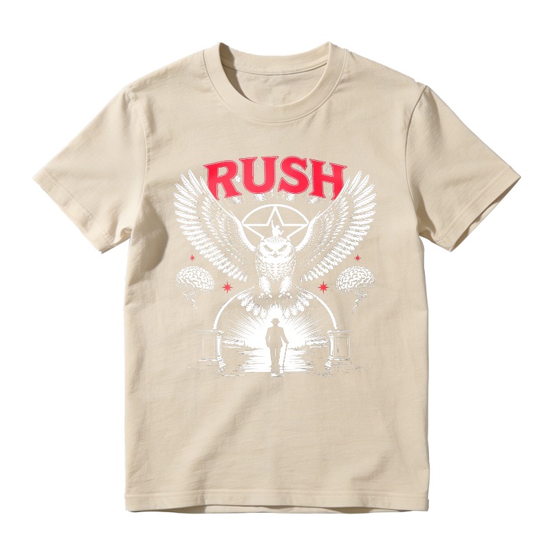 Rush Band Vintage Rock Owl Wings Pentagram Silhouette Unisex Classic T-shirt