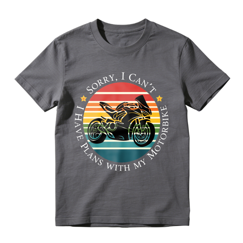 Motorbike Sunset Design With Text Sorry I Cant Have Plans With My Motorbike Unisex Classic T-shirt