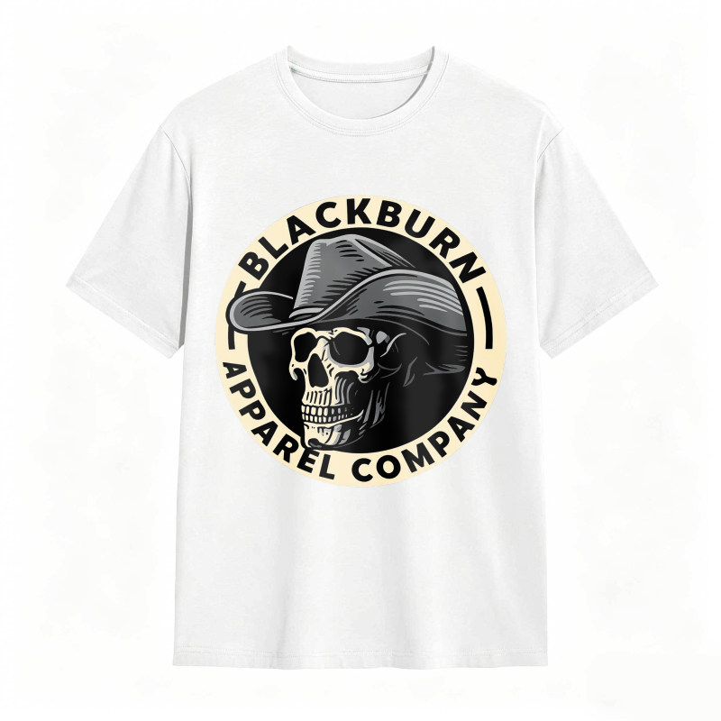 Skull With Cowboy Hat And Blackburn Apparel Company Text Unisex Classic T-shirt