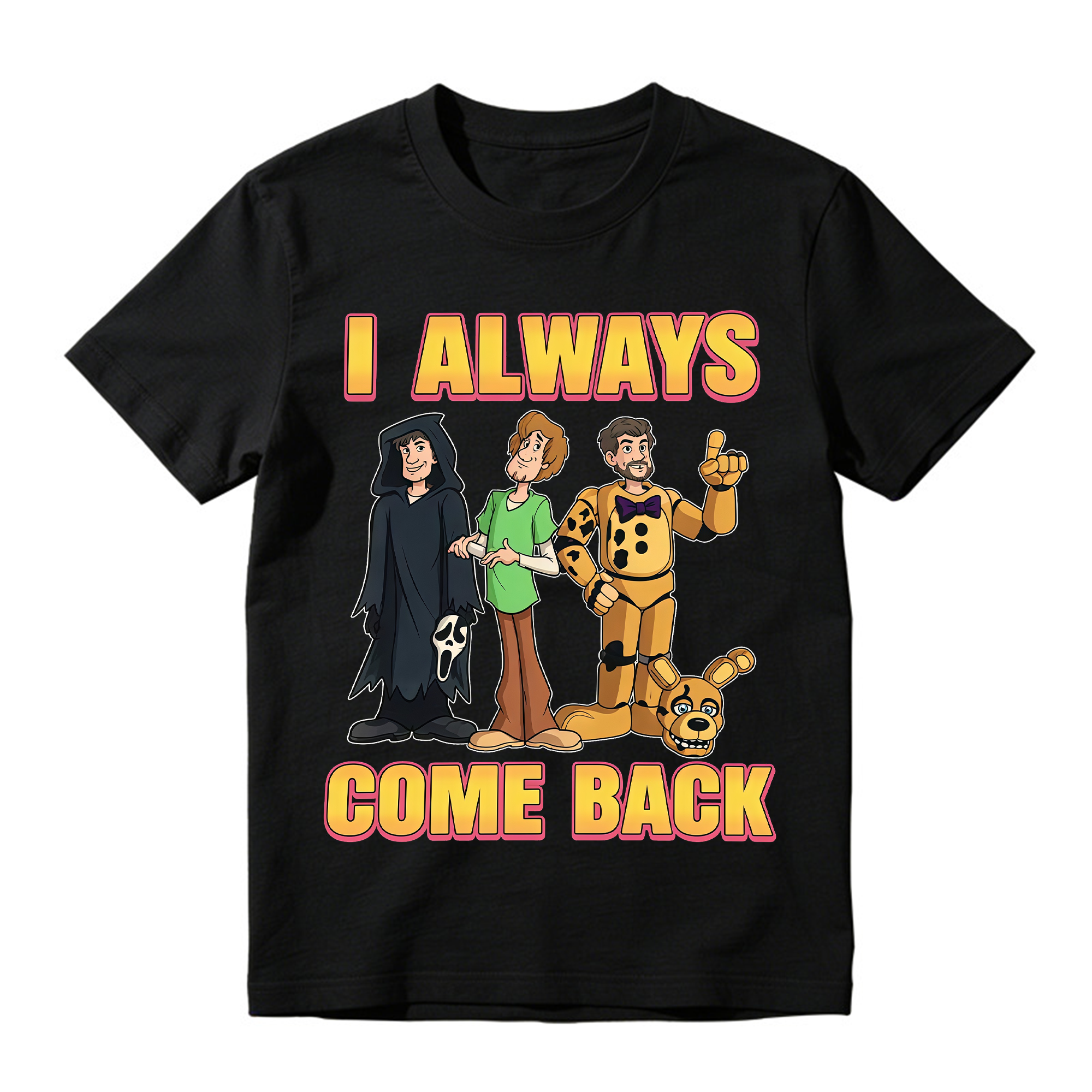 I Always Come Back Halloween Shirt, Scoooby Inspired Mystery Gang Tee, Funny Cartoon Graphic Shirt, Halloween Party Outfit