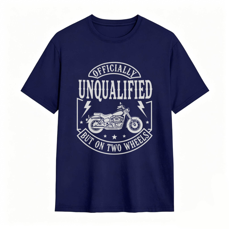 Officially Unqualified But On Two Wheels Motorcycle Design T-shirt