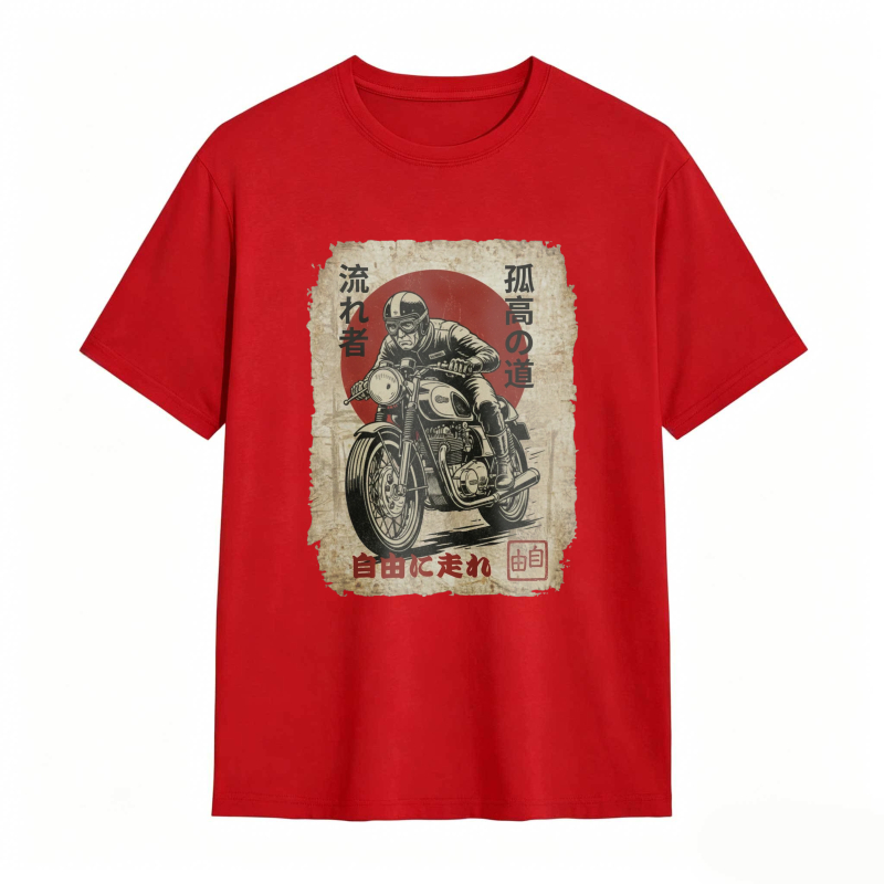 Japanese Motorcycle Rider Vintage Poster Design T-shirt