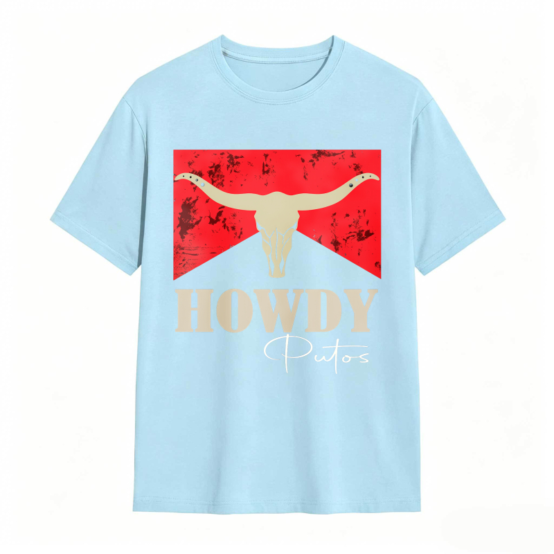 Cow Skull And Howdy Putos Text Design Unisex Classic T-shirt