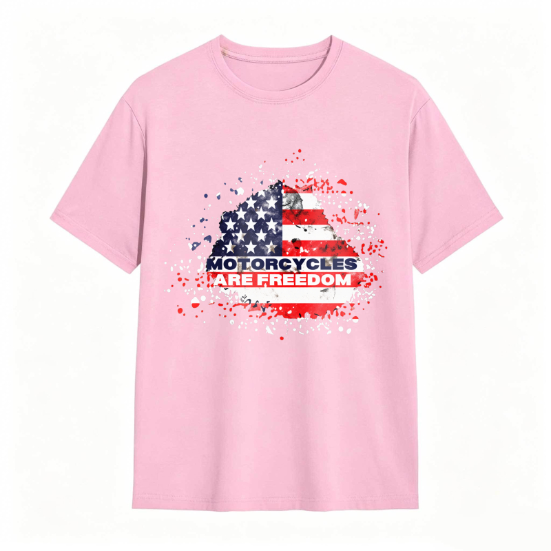 American Flag Motorcycle Freedom Design Unisex Classic T-shirt