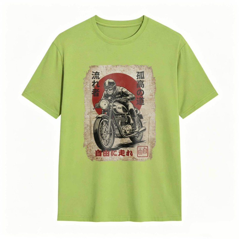 Japanese Motorcycle Rider Vintage Poster Design T-shirt