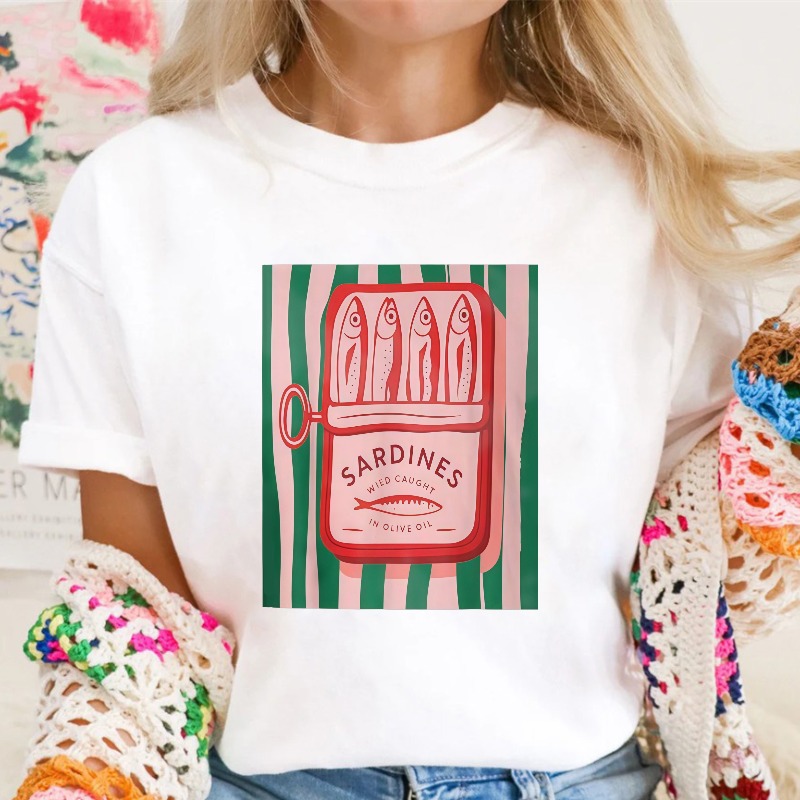 Sardines Can With Fish And Stripes Pattern Unisex Classic T-shirt