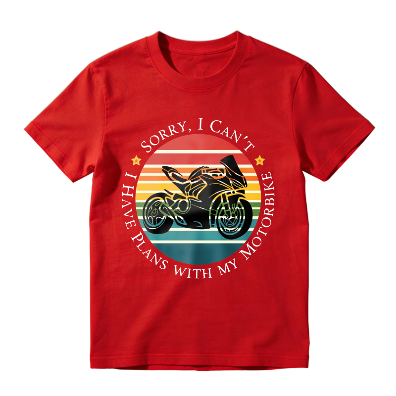 Motorbike Sunset Design With Text Sorry I Cant Have Plans With My Motorbike Unisex Classic T-shirt