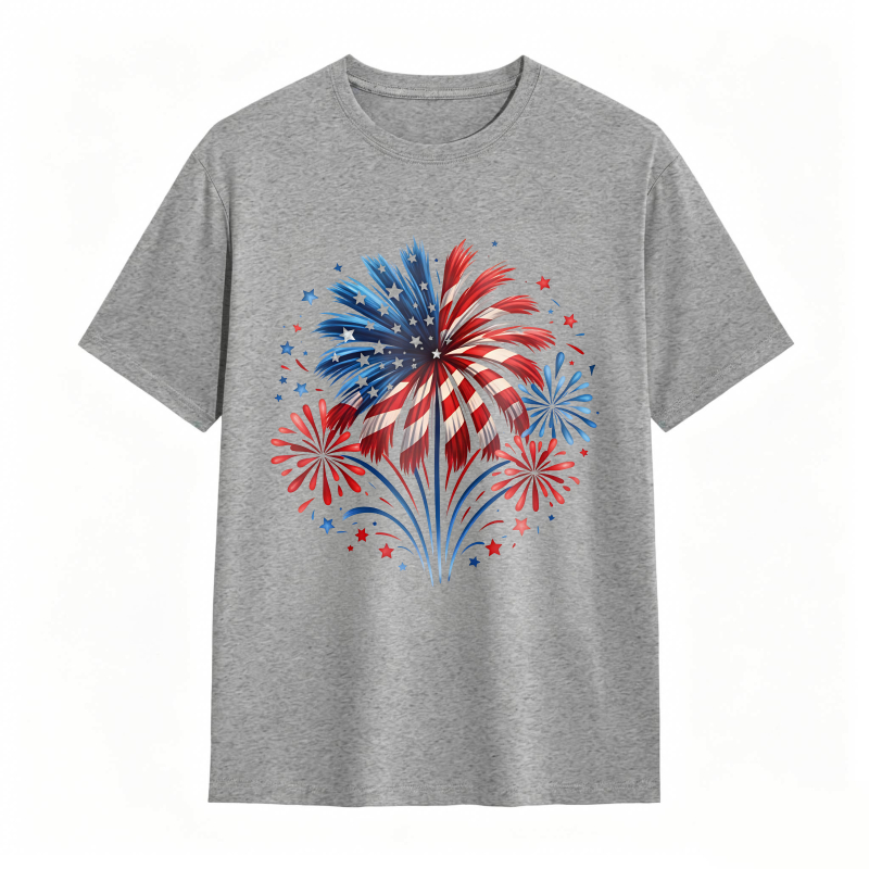Fireworks American Flag Patriotic Design T-shirt