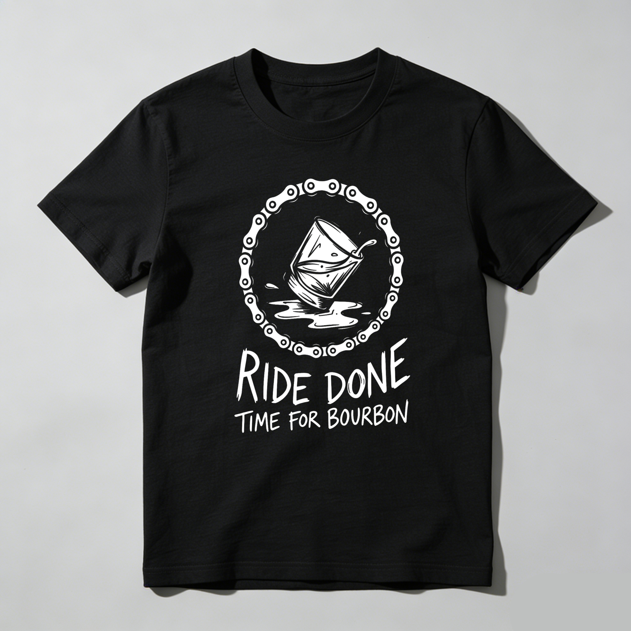 Bourbon Drink With Chain Design Ride Done Time For Bourbon Unisex Classic T-shirt