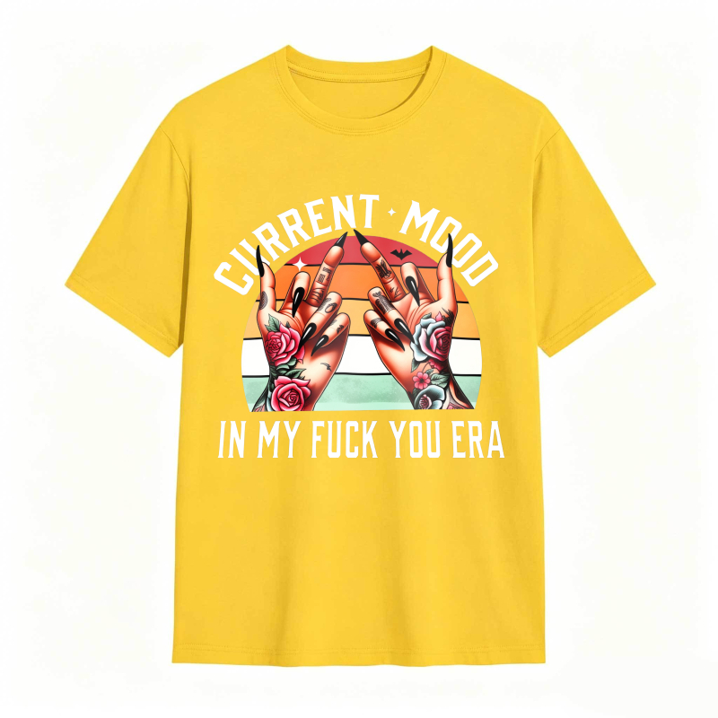 Current Mood In My Era With Tattooed Hands And Rose Design Unisex Classic T-shirt