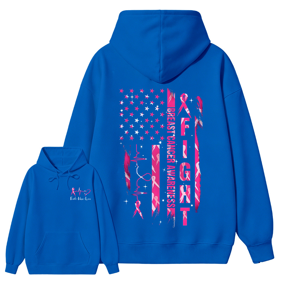 Women's Breast Cancer Awareness Graphic Hoodie with Pink Ribbon & "Empowerment" Design