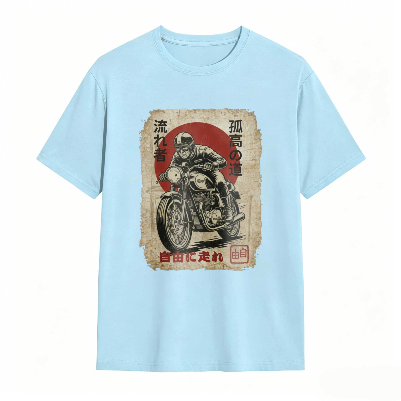 Japanese Motorcycle Rider Vintage Poster Design T-shirt