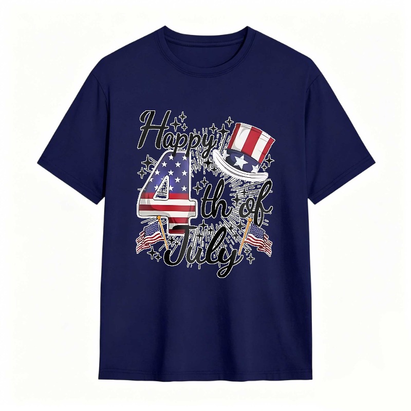 Happy 4th Of July American Flag Stars And Stripes Patriotic Design T-shirt